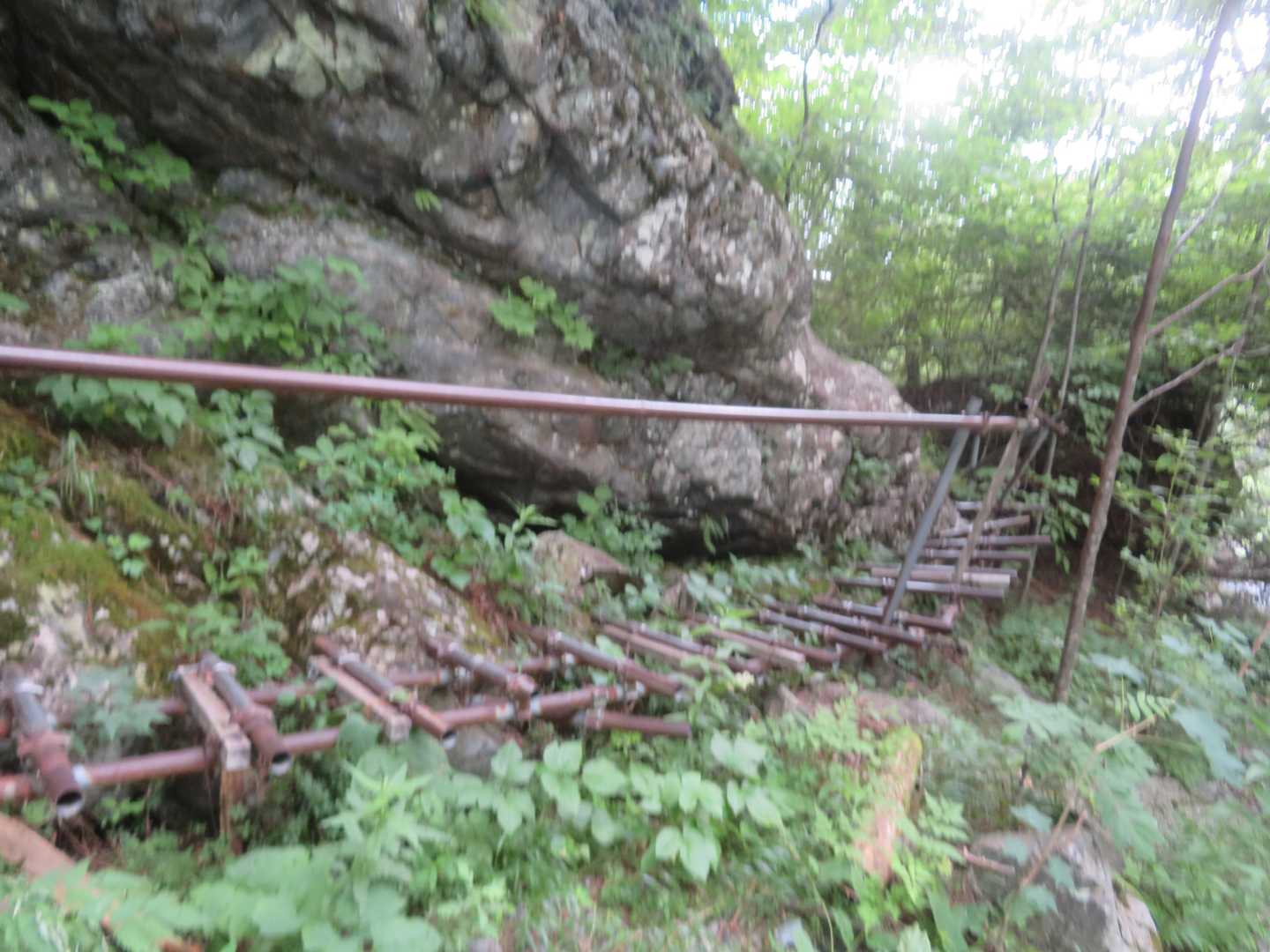 中白根山-間ノ岳-農鳥岳-農鳥岳-大門沢登山道入口-ゲート 縦走コースの写真