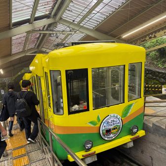 酔ったし、雨が降ってたので、ケーブルカーで下山しました。