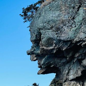 まさに以前見た写真そっくり❣️
まさに鬼面(人面)岩👹