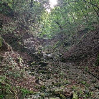 川の横を上がっていく