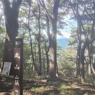 丸山登頂。奥には富士山が見れます。もう雪はないですね。