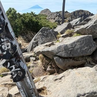 横岳山頂に到着。
富士山の眺望🗻ありますよ🤨