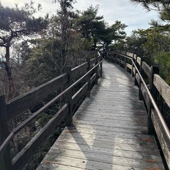 鍵岩の展望デッキへの木道