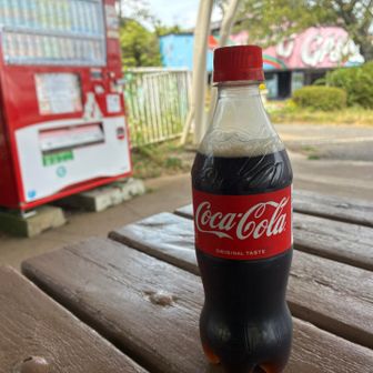 山頂自販機のコーラ価格は220円。コークオンチケットはこういう時に使うのだ！笑