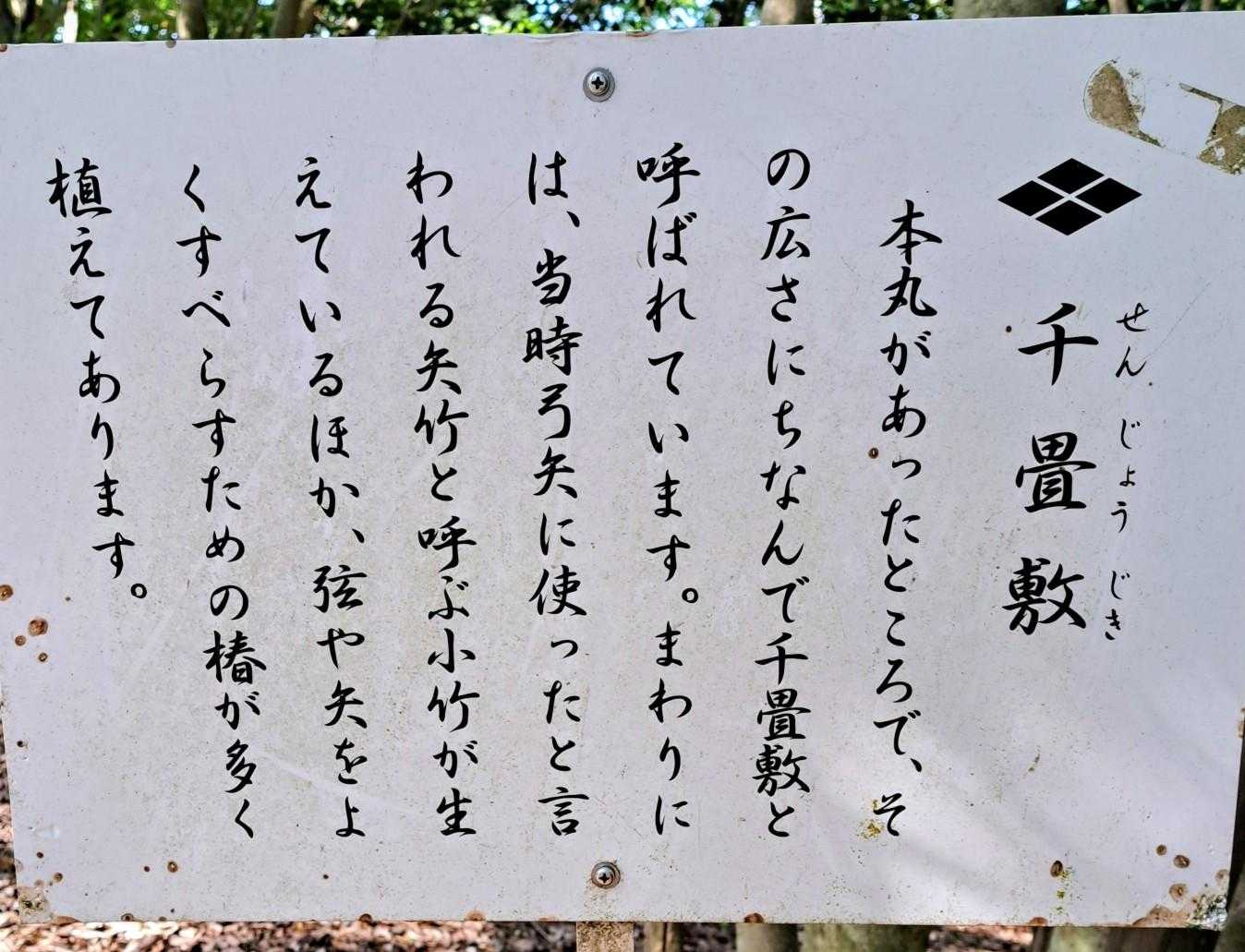 少し進むと、ここにも城郭遺構🏯

「千畳敷」