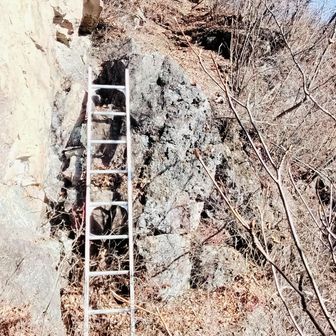 最後のはしご　梯子終わってからの枯れ葉いっぱい急斜面が怖かったぁ。