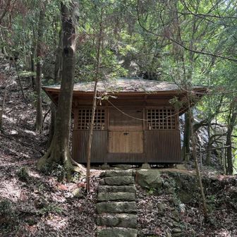 神社の裏の岩山に御神体があるみたいな❗️
