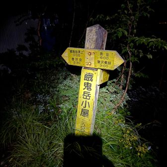 藪漕ぎ水濡れ防止でレインウェア着て軽ザックで唐沢岳へ向かう