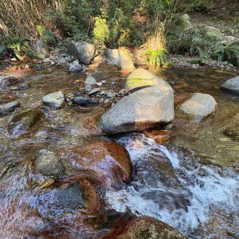 この日 唯一の渡渉地点　水量多くなくてよかった