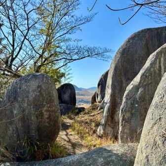貝殻山方面を目指して

こちらに来ると
岩の形状がすっかり変わり
丸みを帯びた大きな岩が
屏風のように並んでいます