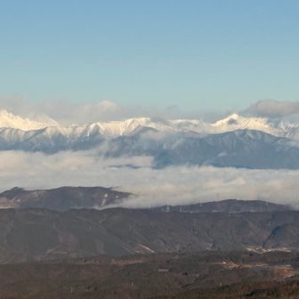 東峰まで戻って来て改めて北アルプスの山々。