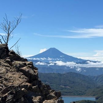 雷岩と富士山
人がたくさん休憩してる