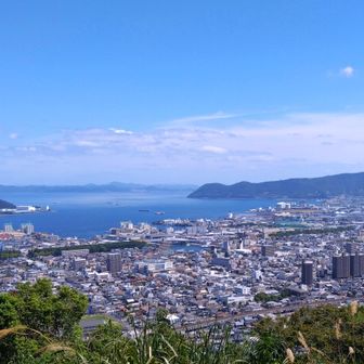 頂上からの眺望　　
東方面　香川県坂出の街です
