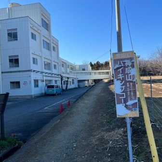 中学校の横からハイキングコースになります