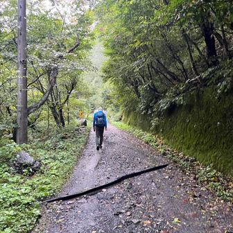 第一駐車場から三股登山口までの道