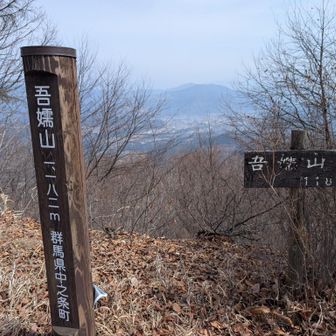 ずっと登りで👣💦吾嬬(かづま)山に😅中之条方面と小野子山塊👆