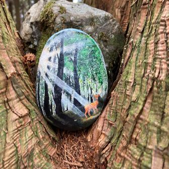 薬師岳の木の間に🌳✨
素敵なワロック🦌🪨
ストーンペインティングかな❓
他にもいくつかありました…