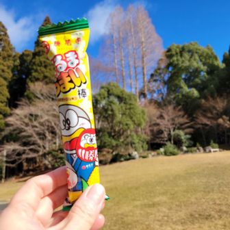 お土産にうまい棒
勝尾寺バージョンいただきました
勝尾寺園地でお昼
