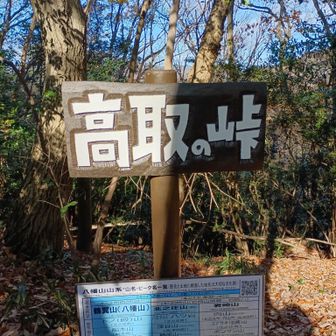 高取の峠は、八幡山と北之庄山の間の1番低い鞍部。