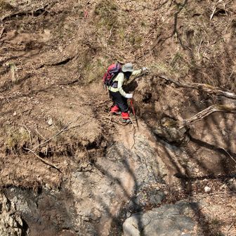 崖を渡ります。