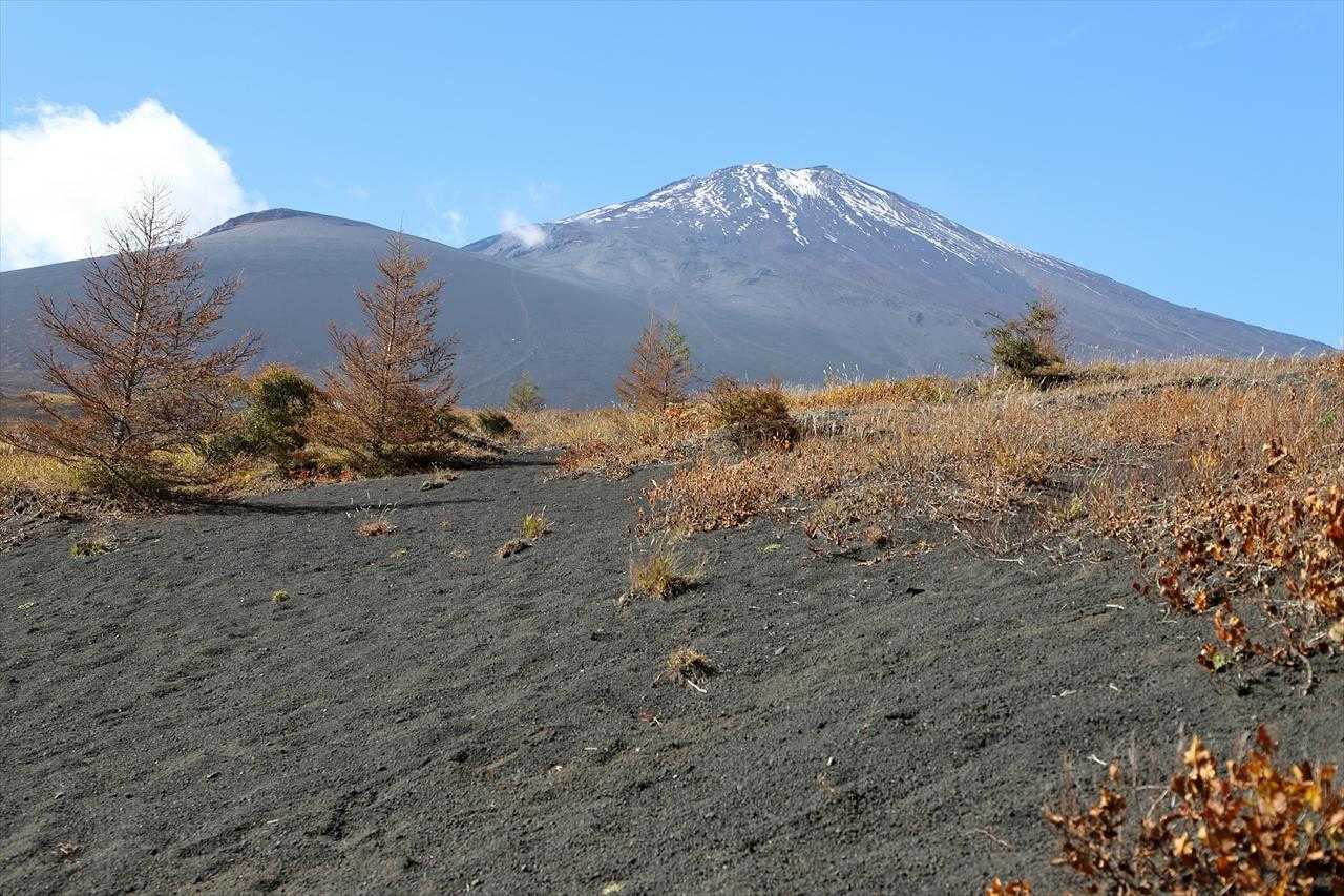右前方に富士山山頂と宝永山。