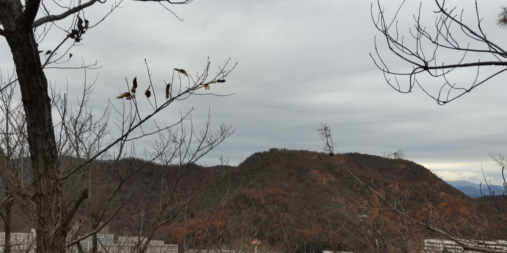 権現山から途中で見える三峰山。