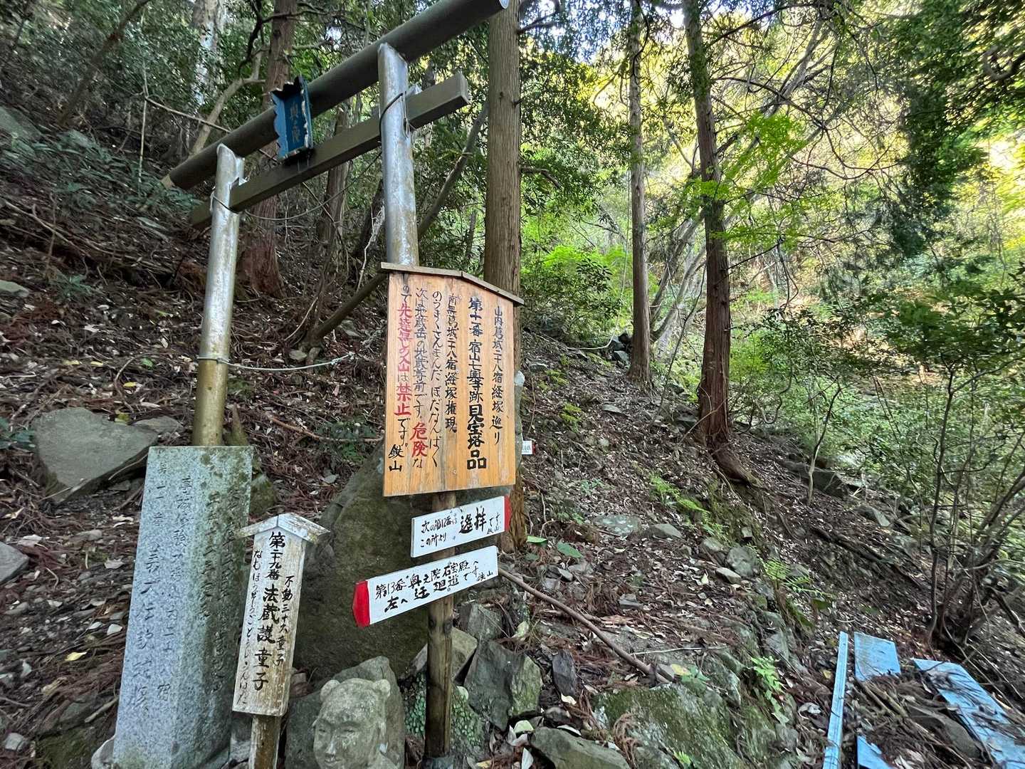 経塚権現山登り口-七宝龍寺本堂-燈明ヶ岳-大天上ヶ岳 往復コースの写真