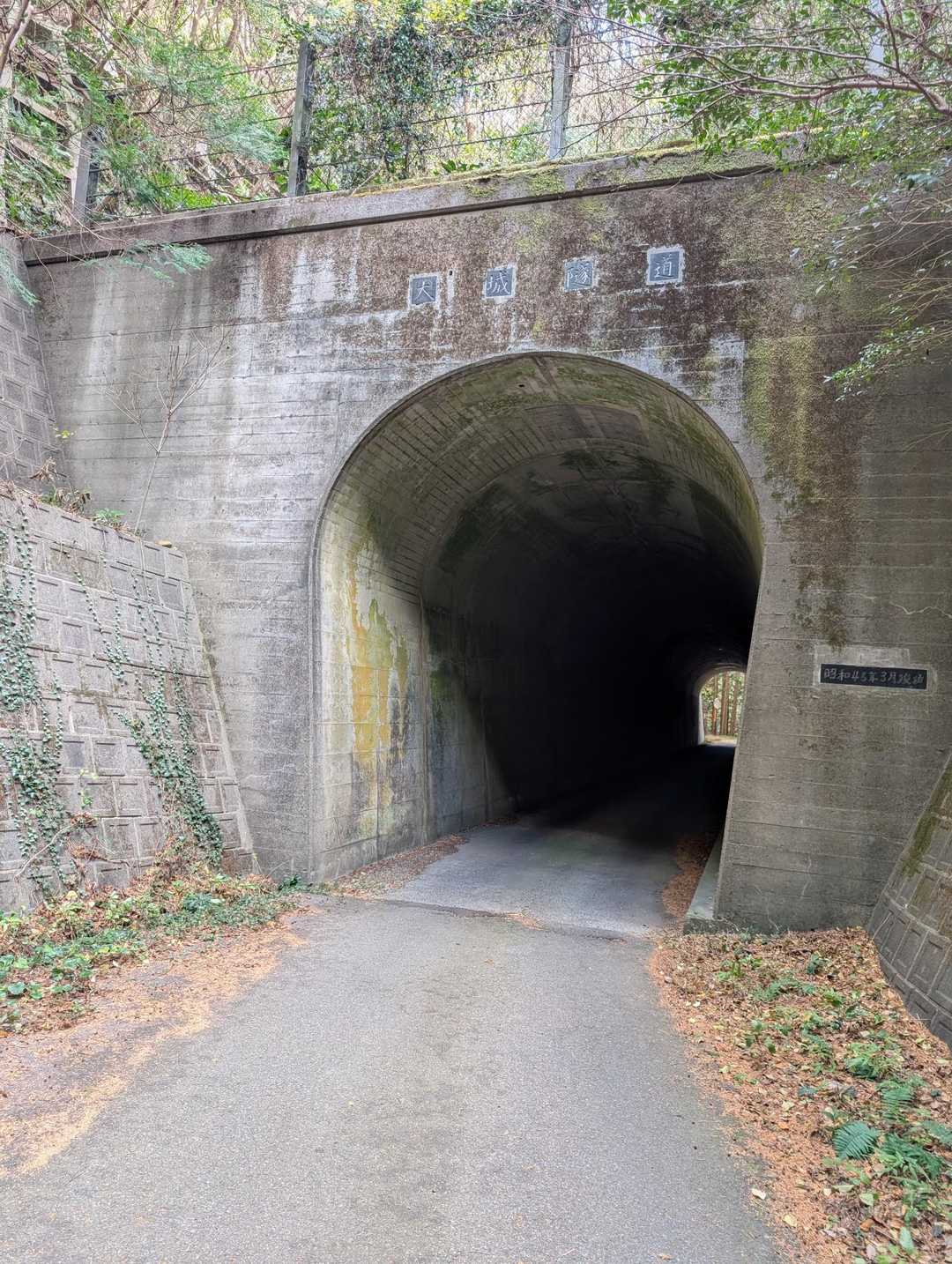 恐怖のトンネルを通って駐車場へ