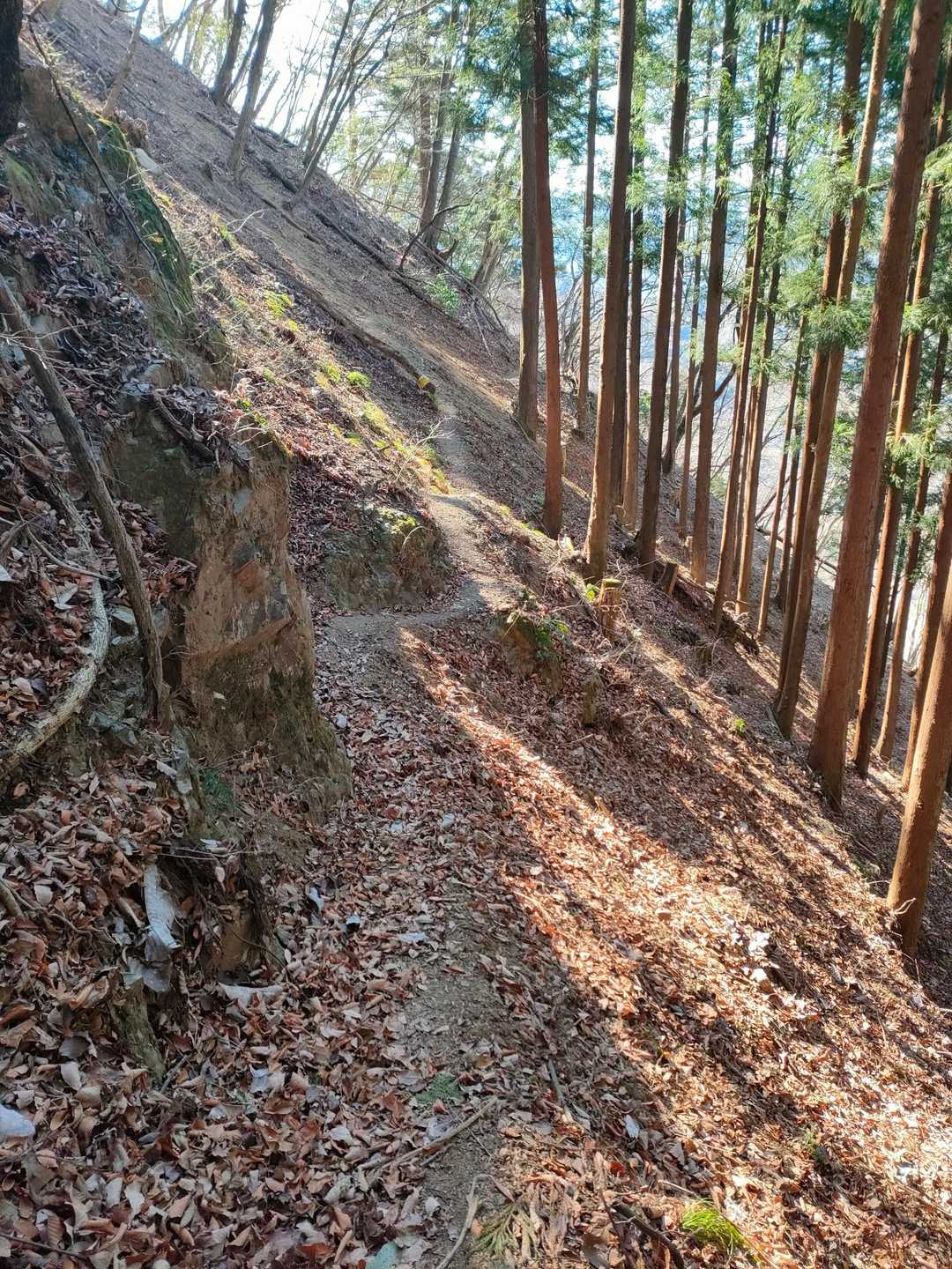 古里と沢井の分岐すぎるとザレ場あります