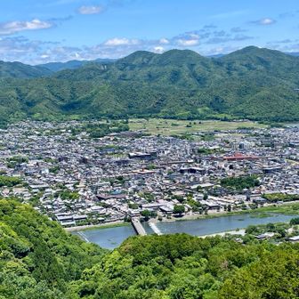 嵐山を一望。「またあの辺は外国人だらけなんやろなぁ。」と渡月橋を見下ろす。
眺めも風も気持ちよくて、降りるのがいやになる。
