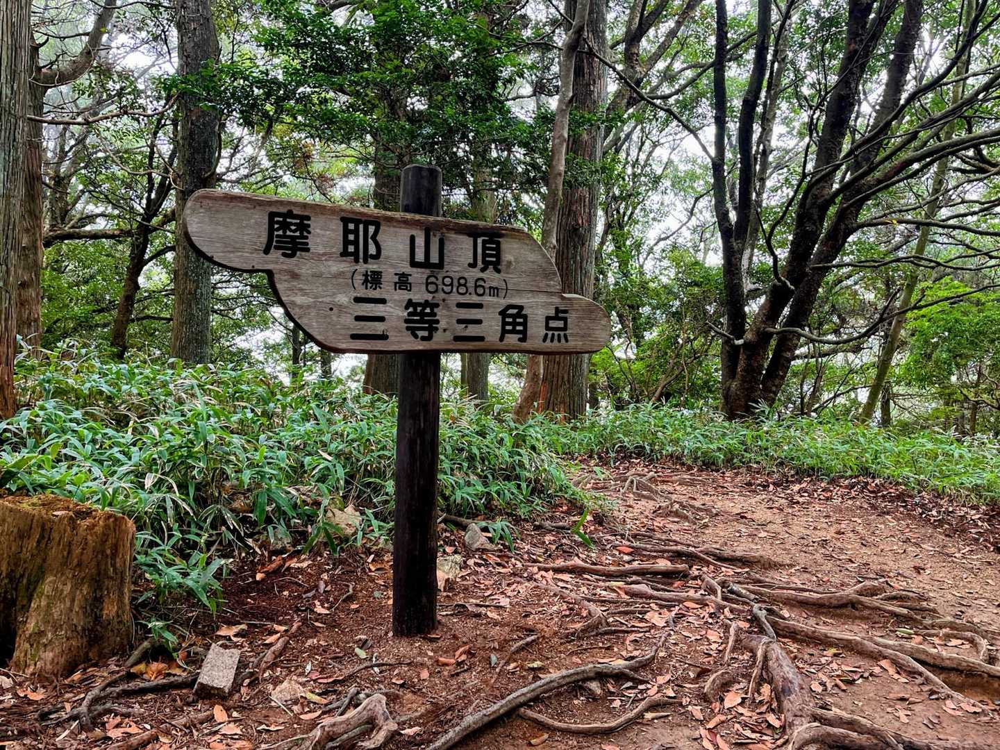 山頂の三角点も経由して