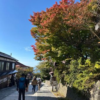 参道を歩いて駐車場に向かいます。今日は久しぶりの1000m越えで疲れましたが、たっぷり秋を堪能して楽しい山行でした。