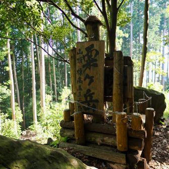 栗ヶ岳 山頂標識 YAMAPでのピークとは違うところにあります