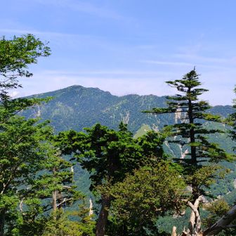 北側の眺望✨️

明星ヶ岳と後ろに八経ヶ岳⛰️