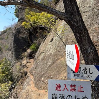 稚児落しの岩コースは通行止め