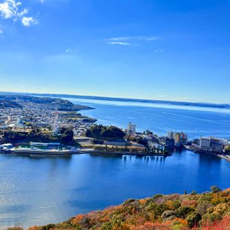浜名湖✨　遠く遠州灘に湖西連峰