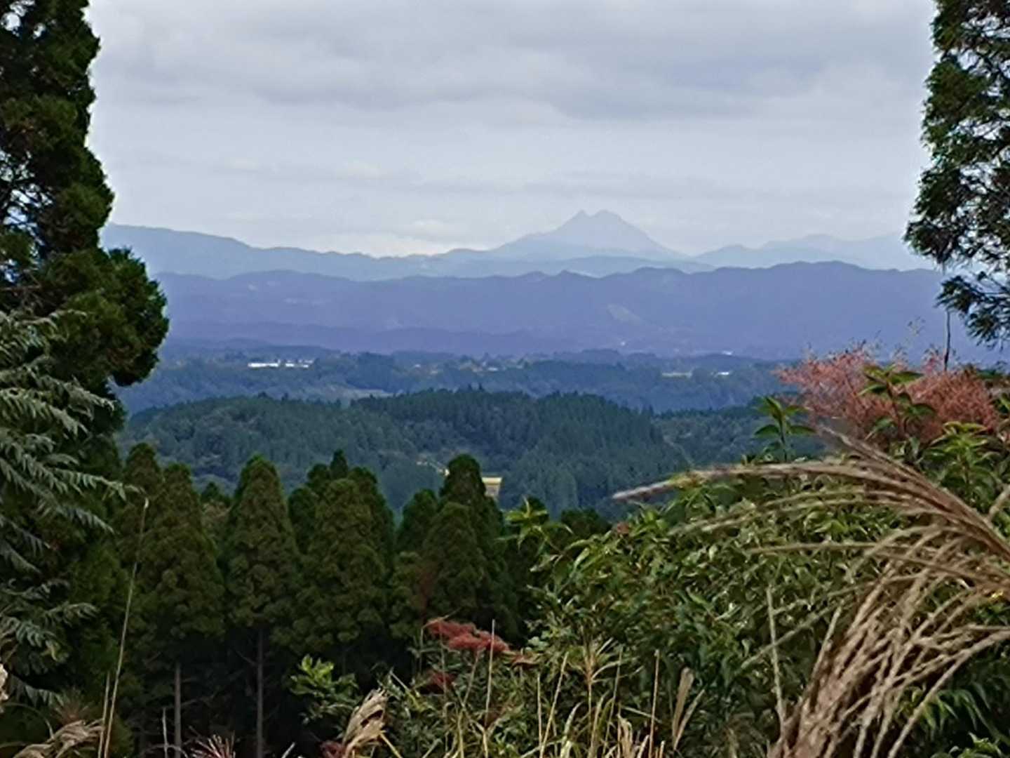 少し開けた場所から由布鶴見