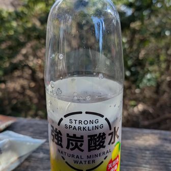 わたくし、家でハイボール呑んでおります。
空いたペットボトルを毎回洗わずに山行飲料ボトルとして再利用してます。
なぜか？
この強炭酸水はノーマルとレモン風味の2種類あって私はレモンで呑んでます。
ここに麦茶入れるとほんわかレモン風味の麦茶になるのです🍋
これが美味しくて再利用せずに捨てるの勿体ない、と判断。
現場にも持っていってます😁
