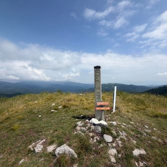 男女倉山、標識はゼブラ山