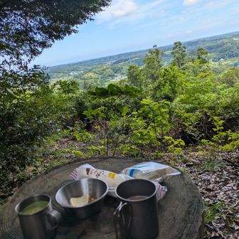 山頂は景色が良くて、お茶をするにはいいですね。