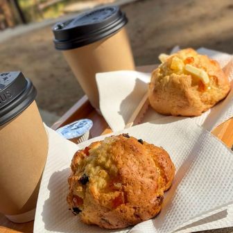 ん？鍋蓋山のあともちゃんと歩きましたよね、、歩きながら頭の中はスコーンだった！
再度公園で☕️とスコーン🍴！！