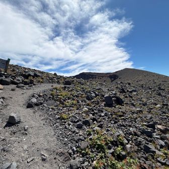 あれが今日のピークの前掛山か