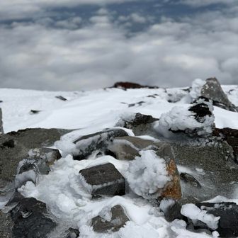 一応「白山岳」山頂
なんか岩陵守られた沖ノ鳥島みたいな三角点