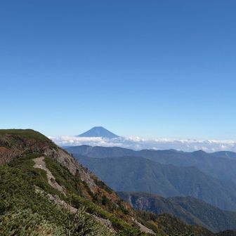 小屋前から富士山