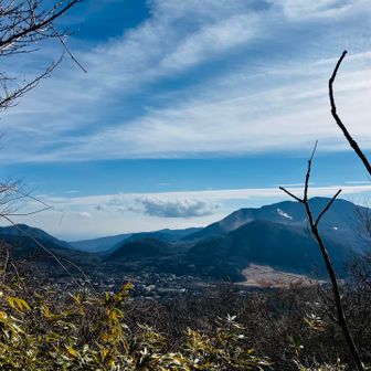 ベンチからの箱根方面の眺め👀