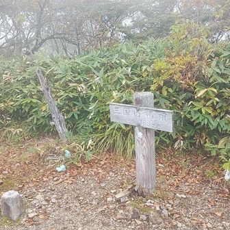 三国山頂に到着！
山頂直前に分岐がありますが、これは右に。
