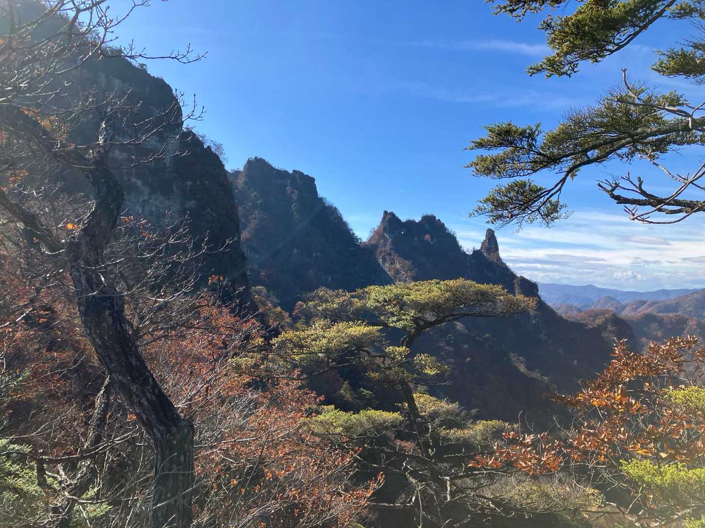 歩いてきた稜線