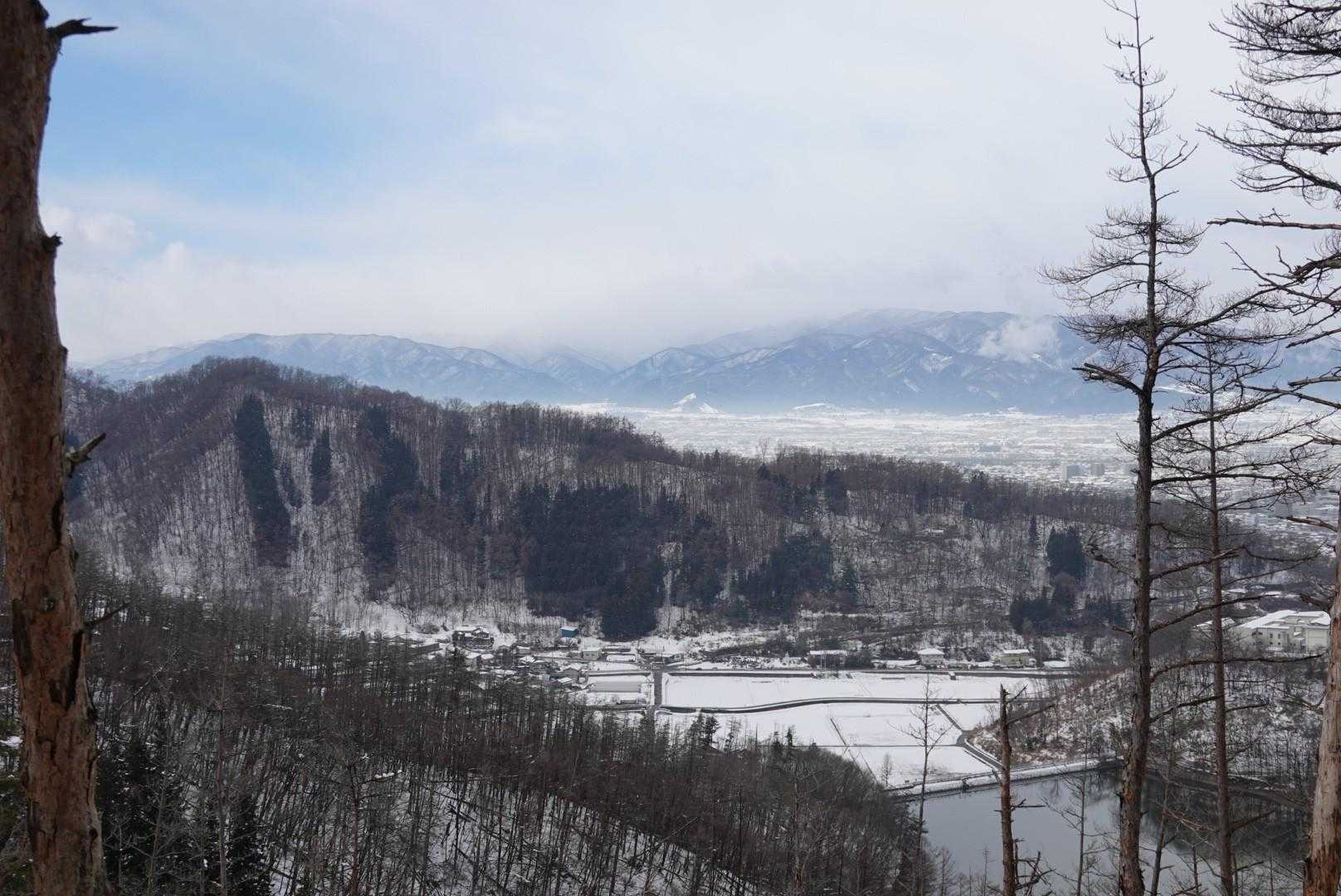 木々の間から見えた弘法山方面