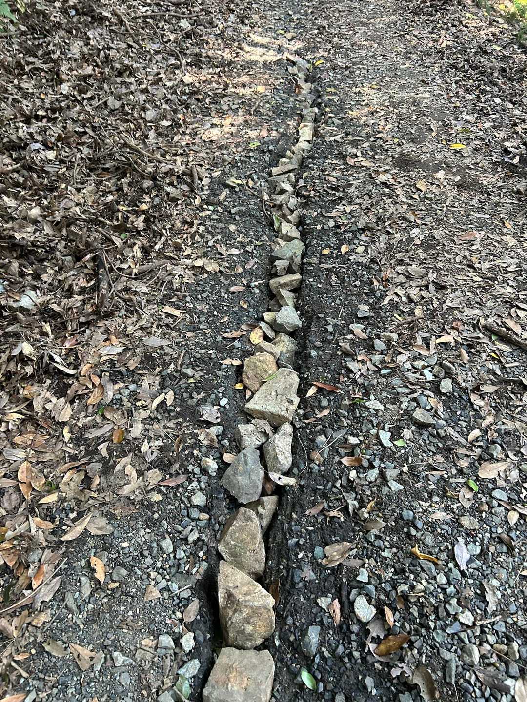 大雨で登山道が削られてましたか
石を使って応急処置　アートみたい
有難いです