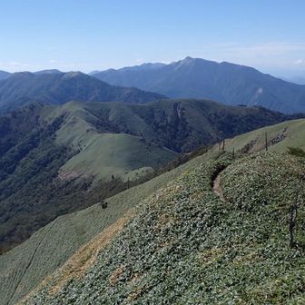振り返って
三嶺までの縦走路